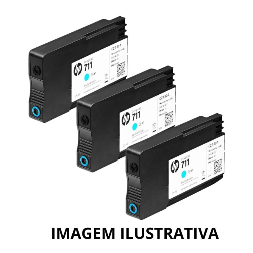 Cartucho de Tinta Original hp 711 Ciano 3 Unidades Ref Cz134ab hp