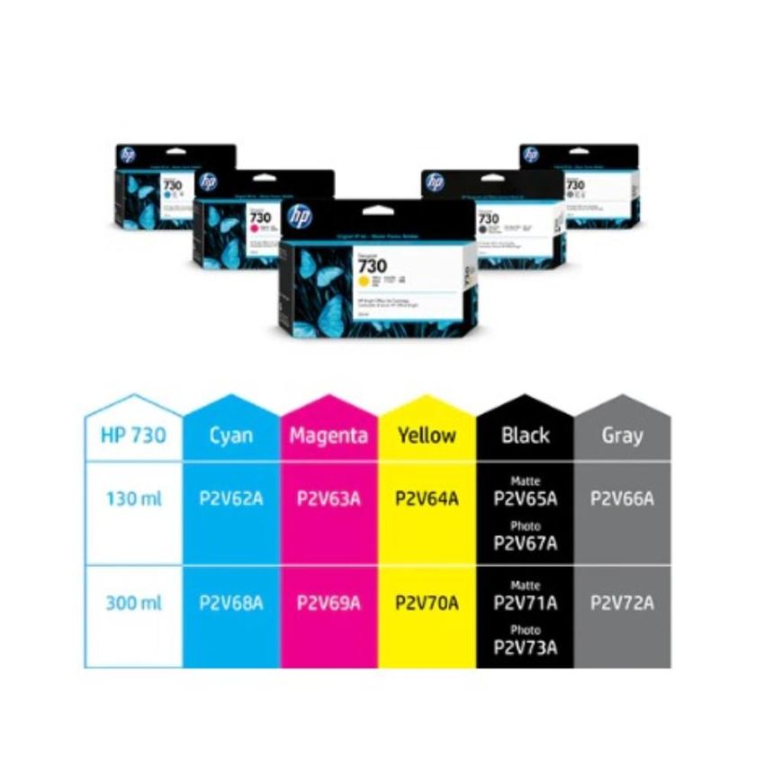 Cartucho de Tinta Original hp 730 Preto Fosco Alto Rendimento Ref P2v71a hp