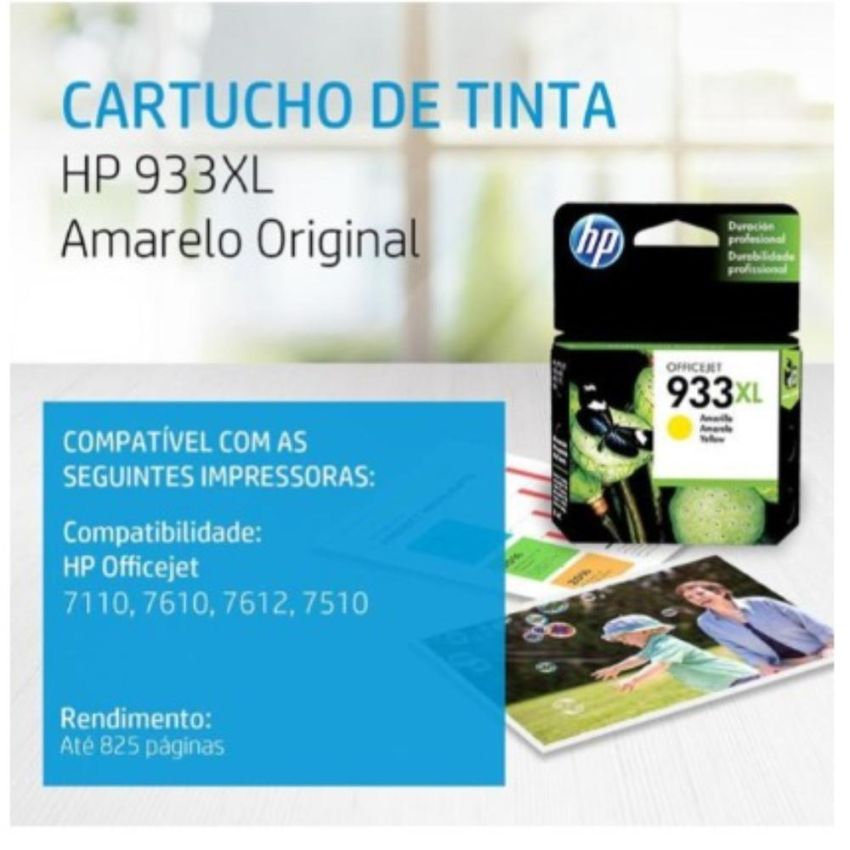 Cartucho de Tinta Original hp 933xl Amarelo Alto Rendimento Ref Cn056al hp