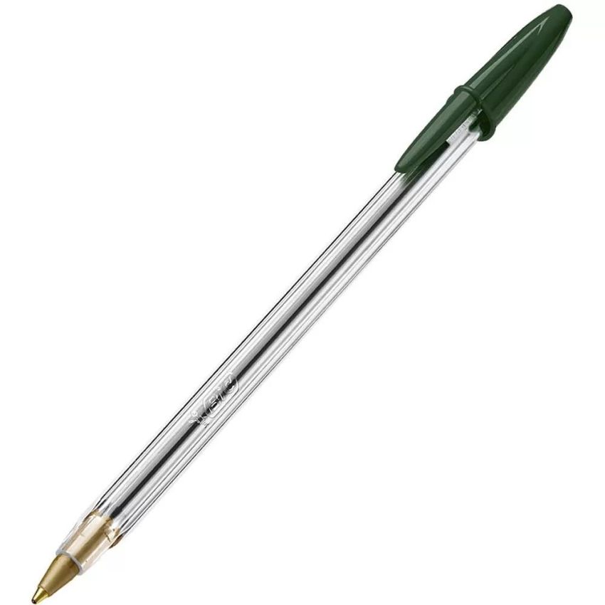 Caixa com 50 unidades de caneta Bic cristal 1.0 verde
