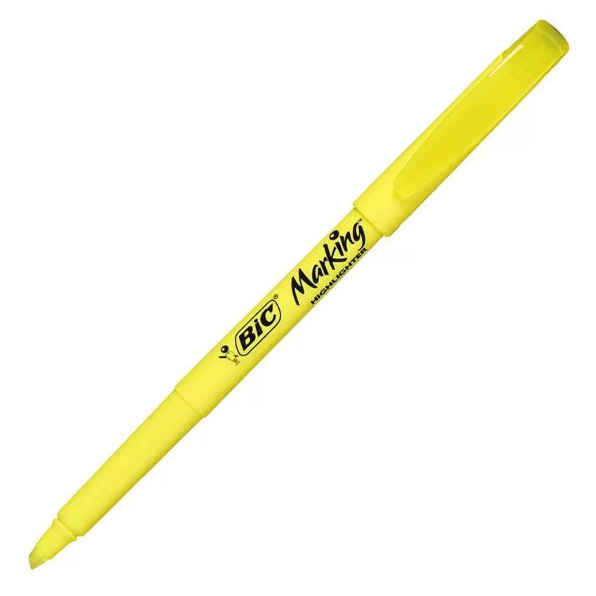 Caixa 12 Marca-Texto Brite Liner BIC Amarelo