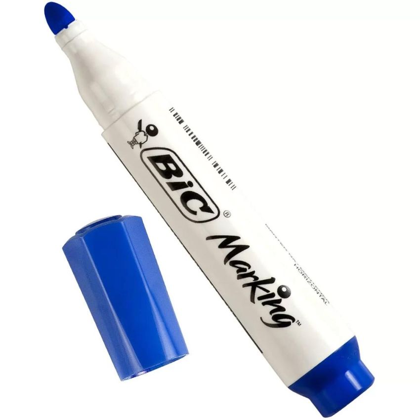 Marcador p/ Quadro Branco Recarregável Bic Marking Azul - caixa com 12