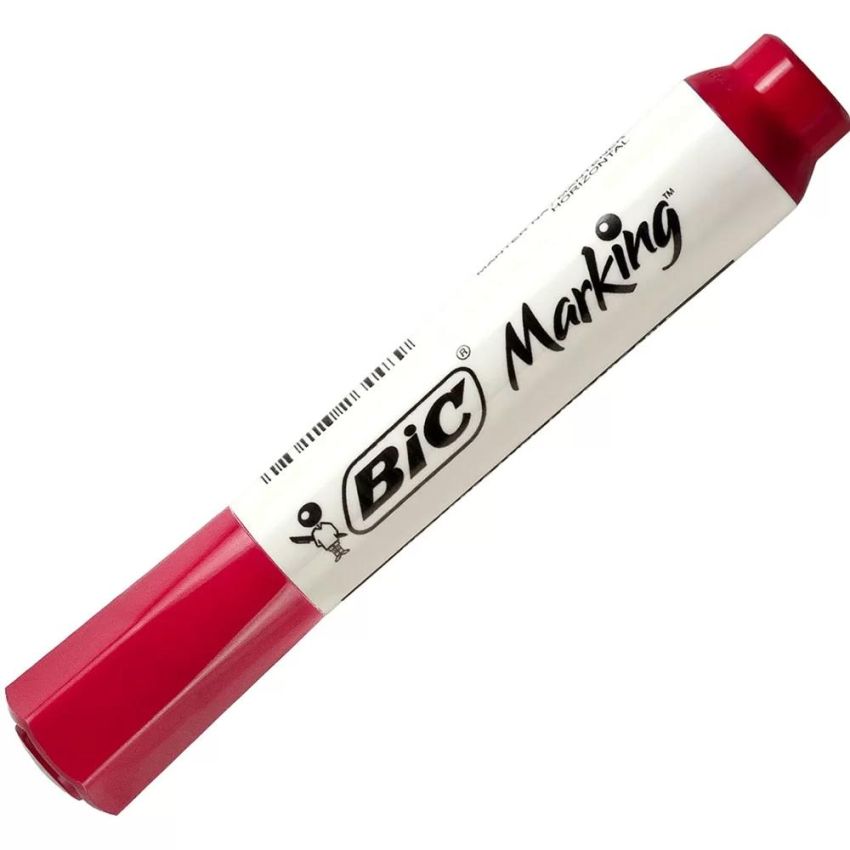 Marcador p/ Quadro Branco Recarregável Bic Marking Vermelho - caixa com 12