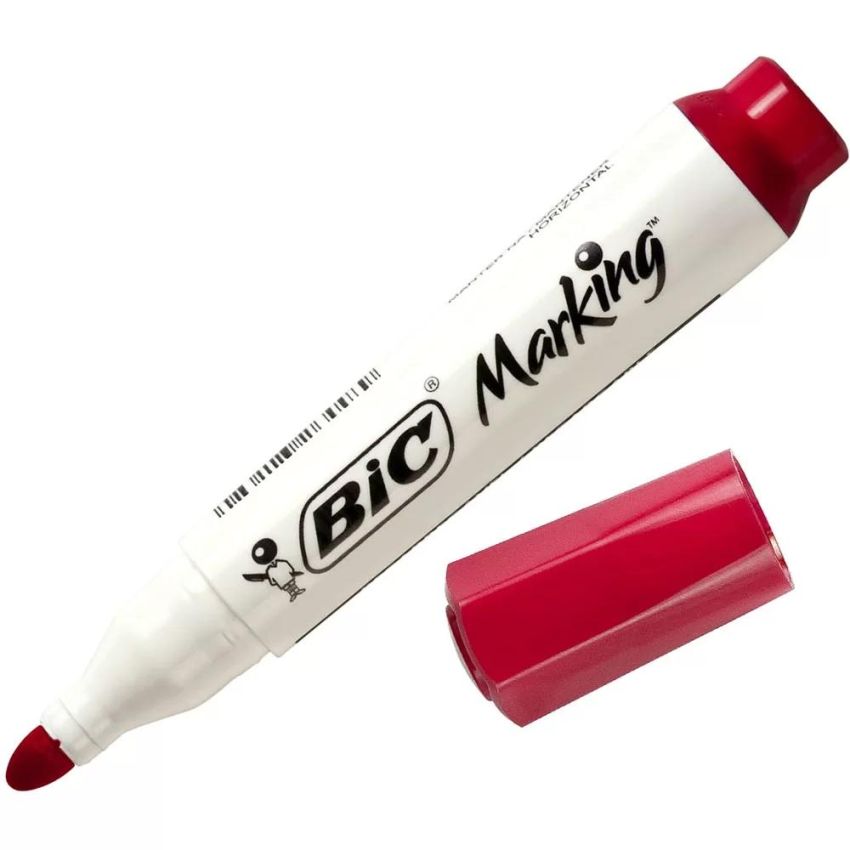 Marcador p/ Quadro Branco Recarregável Bic Marking Vermelho - caixa com 12