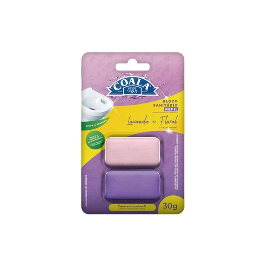 Refil Bloco Sanitario 30g cd c/ 2 Und Floral e Lavanda Coala