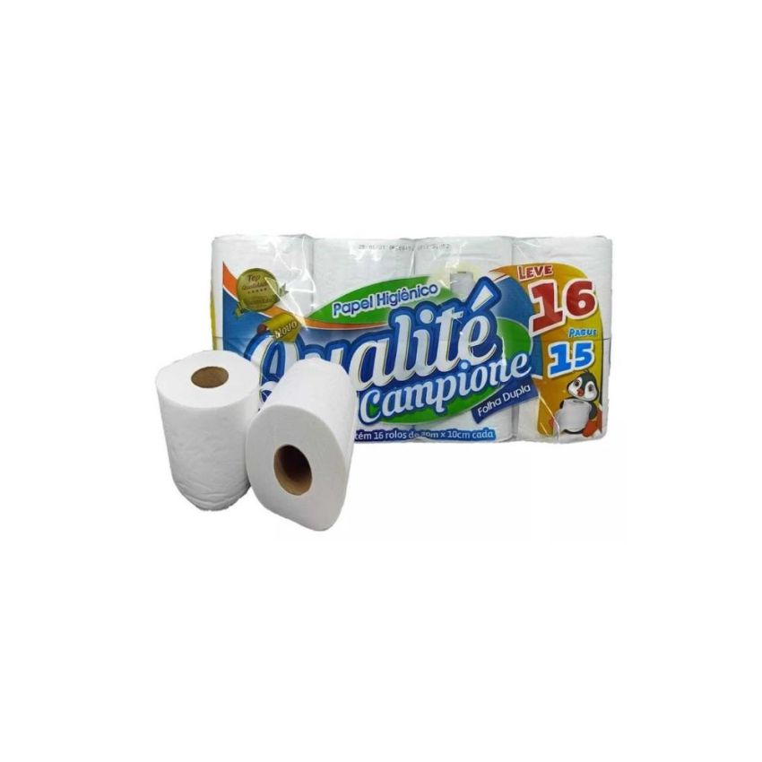 Papel Higienico Folha Dupla Rolinho 30m Pcte c/ 16 Und Qualite