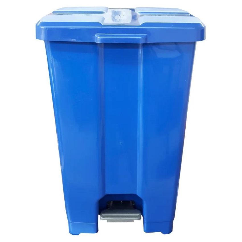 Cesto/lixeira Plastica Quadrada c/ Pedal 60l Azul P60a Jsn
