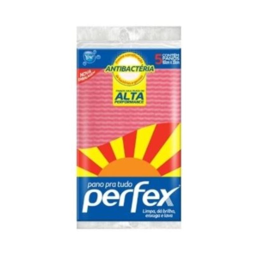 Pano de Limpeza Rosa C/5 332506 Perfex