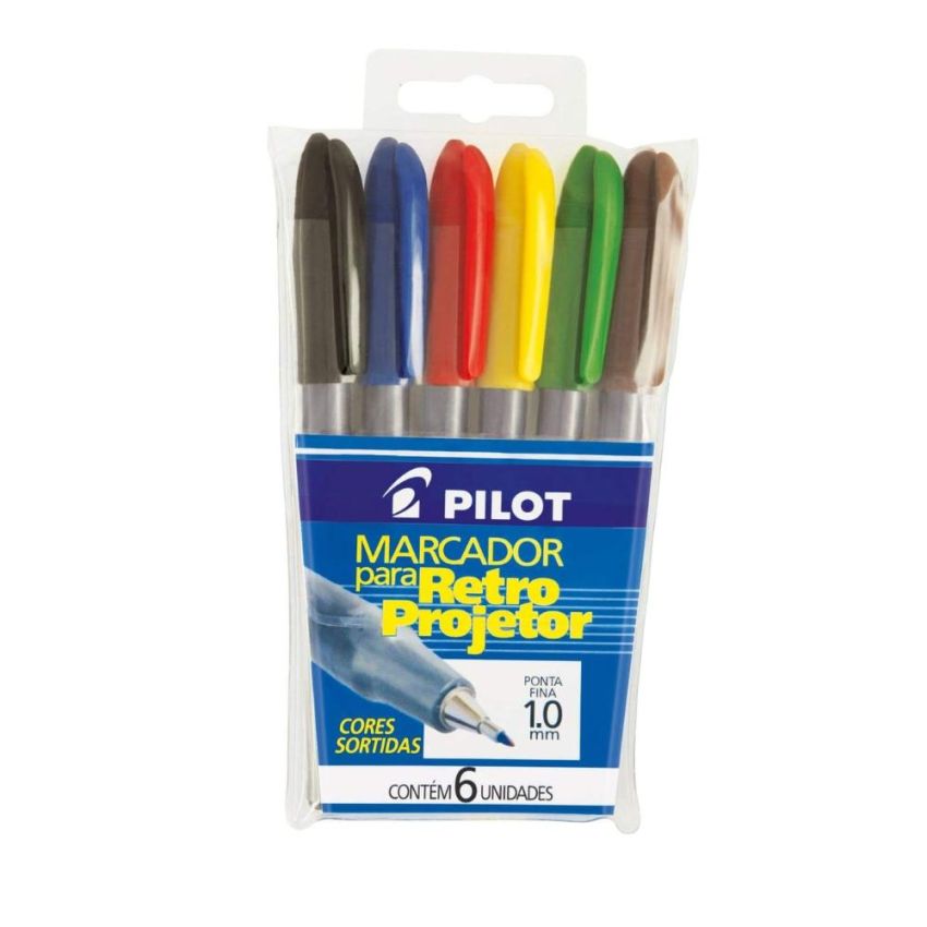 Caneta Retro Projetor 1mm c/ 6 Cores Pilot