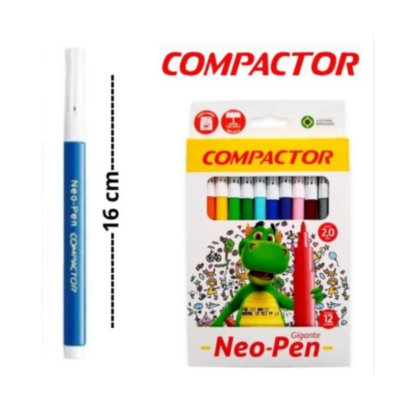 Caneta Hidrografica Neopen 12 Cores Grande Ref 1920  Compactor