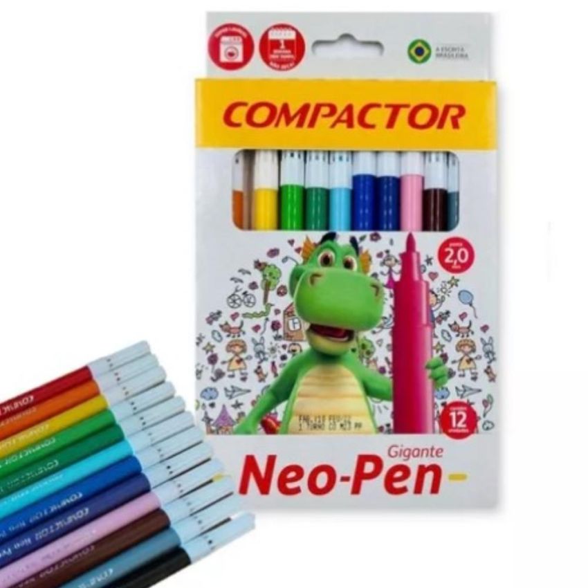 Caneta Hidrografica Neopen 12 Cores Grande Ref 1920  Compactor