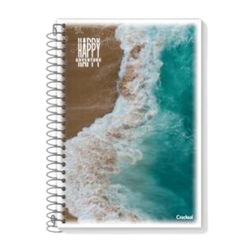 Kit c/ 3 Unidades Caderno Espiral Universitário Happy Capa Dura 200fls 20974-5 Credeal