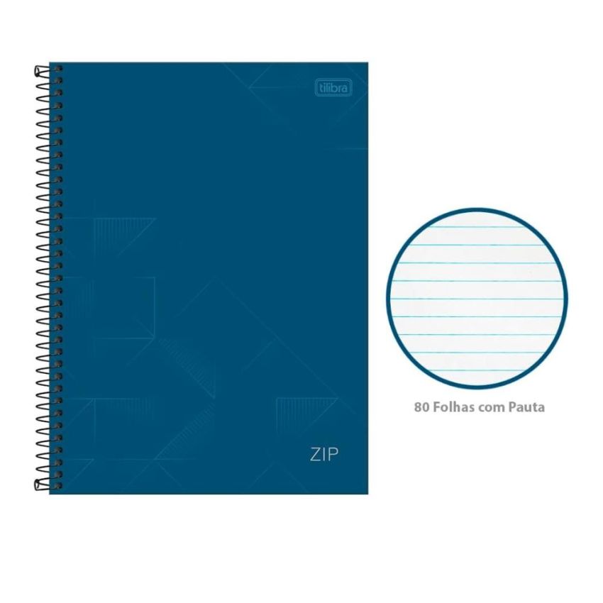 Kit c/ 4 Unidades Caderno Espiral Universitário Zip Capa Dura Sortido 80fls 1 Matéria 234303 Tilibra