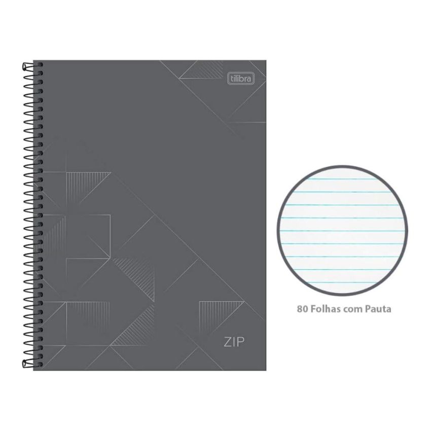 Kit c/ 4 Unidades Caderno Espiral Universitário Zip Capa Dura Sortido 80fls 1 Matéria 234303 Tilibra