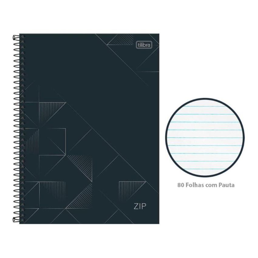 Kit c/ 4 Unidades Caderno Espiral Universitário Zip Capa Dura Sortido 80fls 1 Matéria 234303 Tilibra