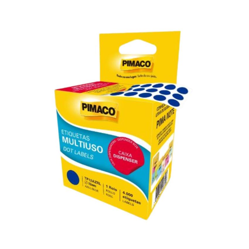 Etiqueta p/ Identificação Rolo c/ 4.000 Tp12 Azul 970877 Pimaco