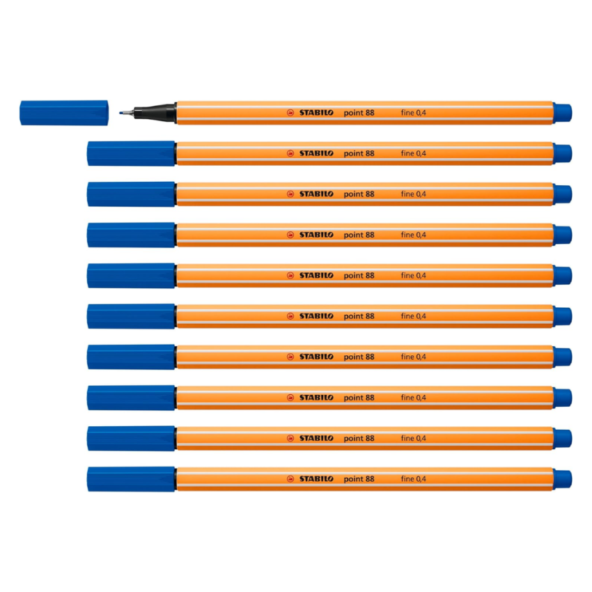 Caneta Hidrografica Stabilo 8841 Azul Esc.c/10  Stabilo