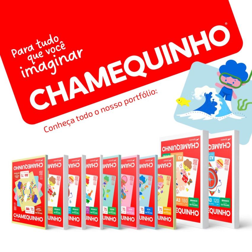 Papel Sulfite Chamequinho a4 75gr  Azul 100fl Chamex