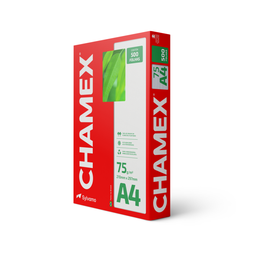 Papel Sulfite Para Impressao a4 75gr Branco 500folhas Chamex
